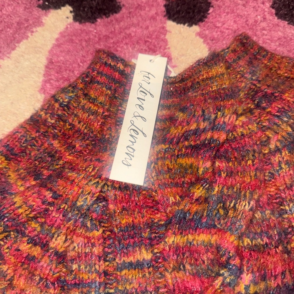 For Love And Lemons Vibrant Cowl Neck Sweater